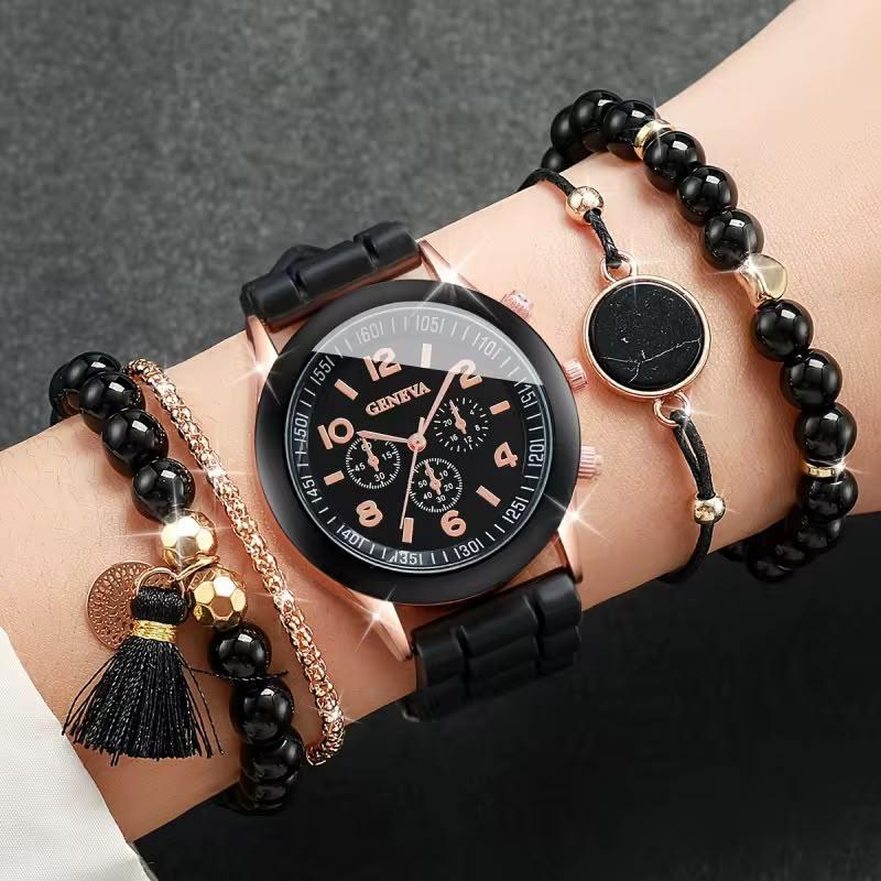 Midnight Elegance Watch & Bracelet Set