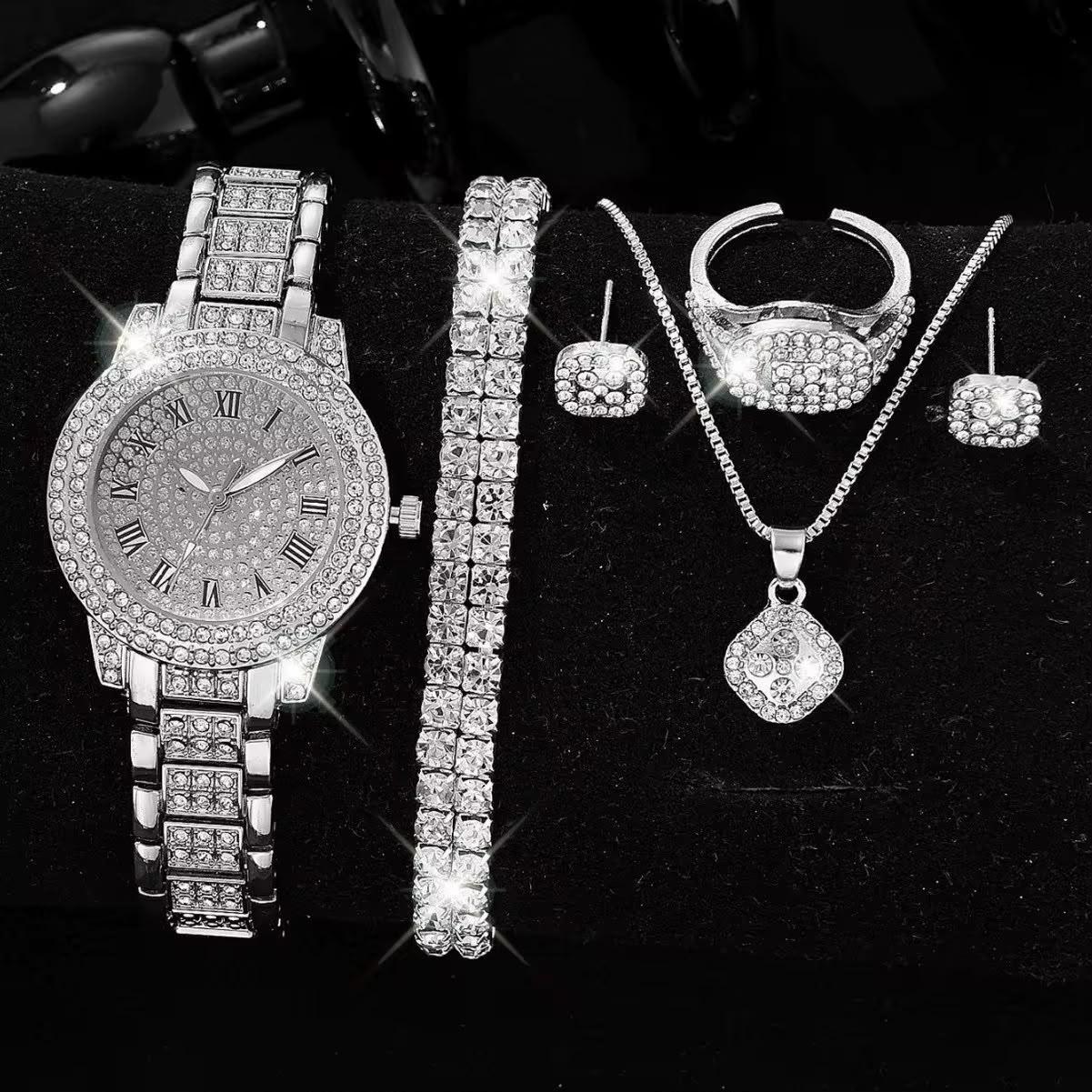 Diamond Luxe Watch & Jewelry Gift Set